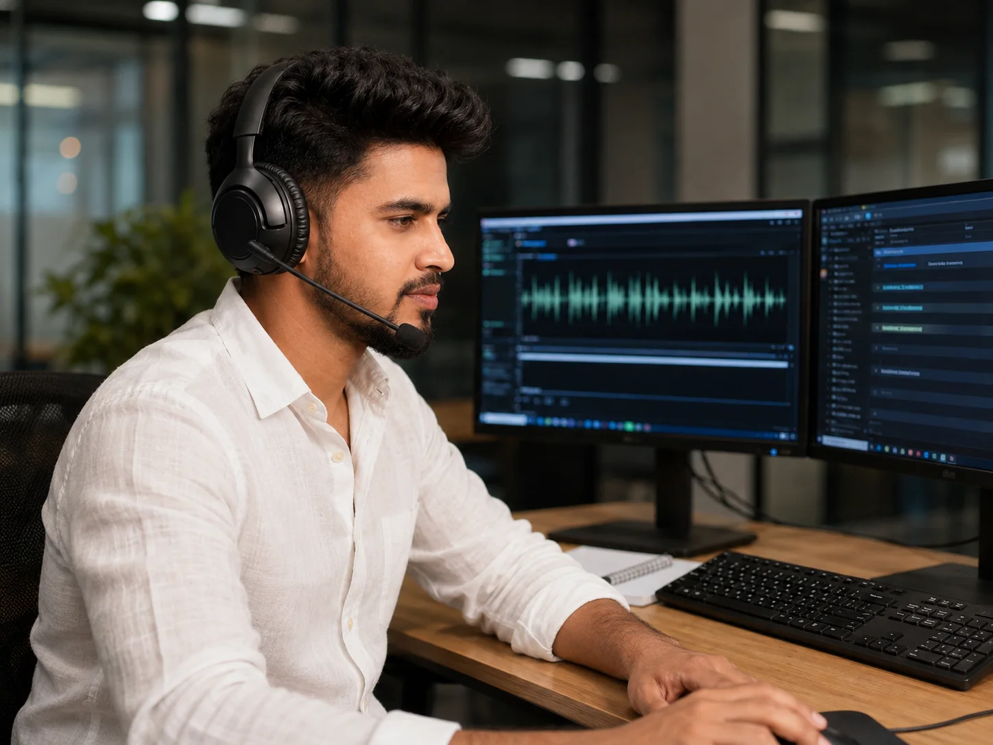 Audio data collection and monitoring with a headset