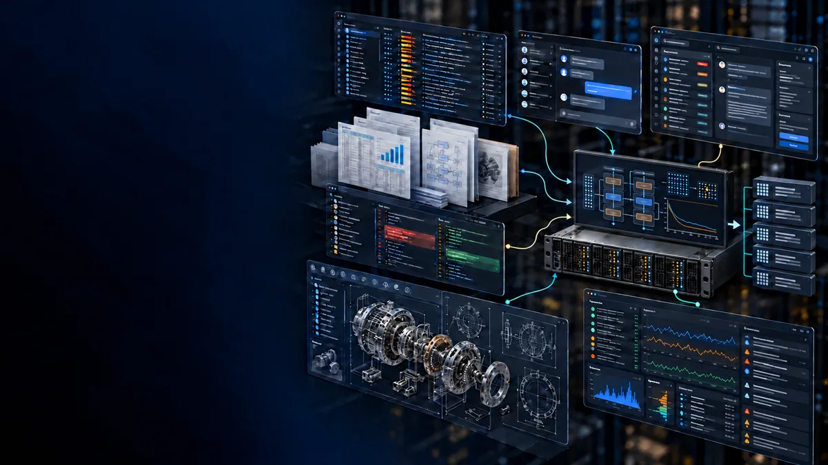 Enterprise AI data systems, dashboards and structured data workflow visualization