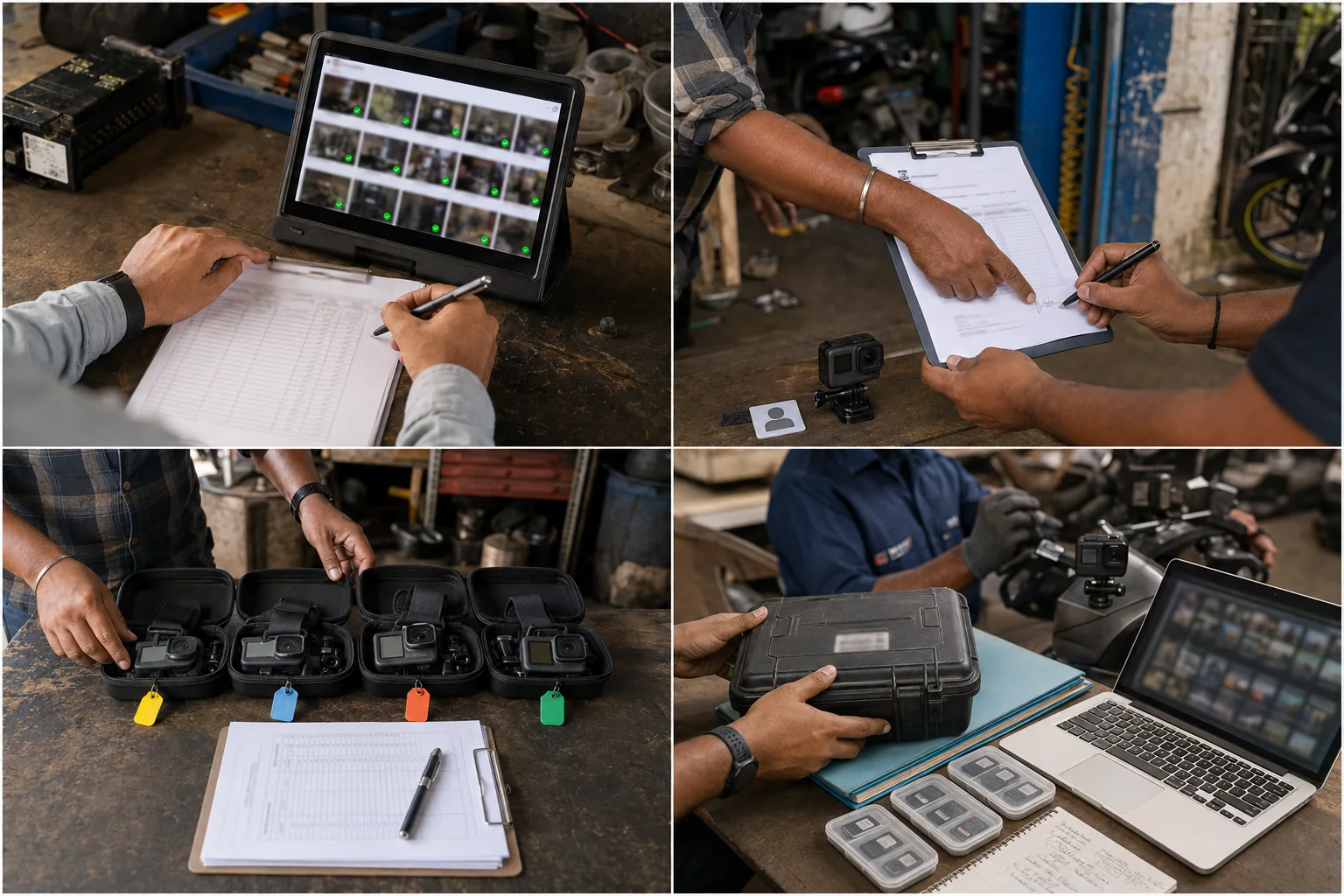Quality review, equipment checks, documentation, and controlled data collection operations